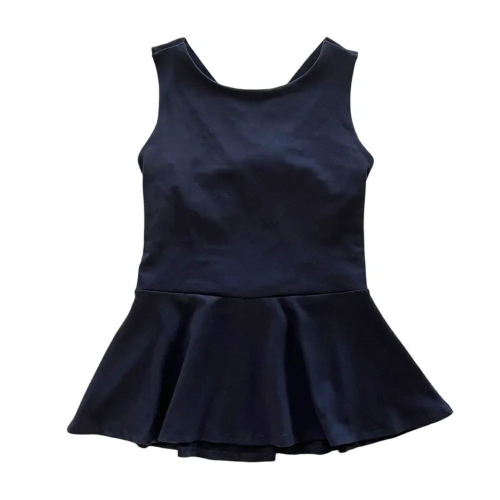 Susana Monaco Black Sleeveless Peplum Top
